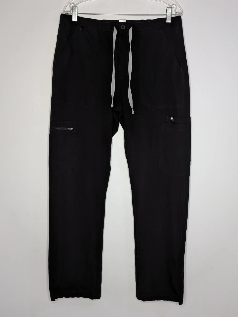 Figs Black Cairo Cargo Zip Up Drawstring Scrub Pant M